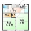 写真：打田アパート1階の間取図