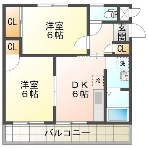 拡大写真:パークサイドN 2階205の間取り