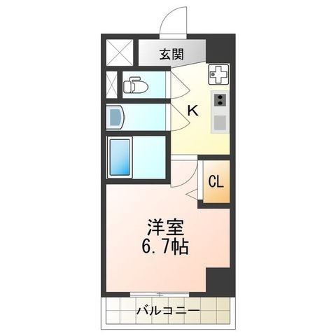拡大写真:グランエクラ花園町 4階0402の間取り