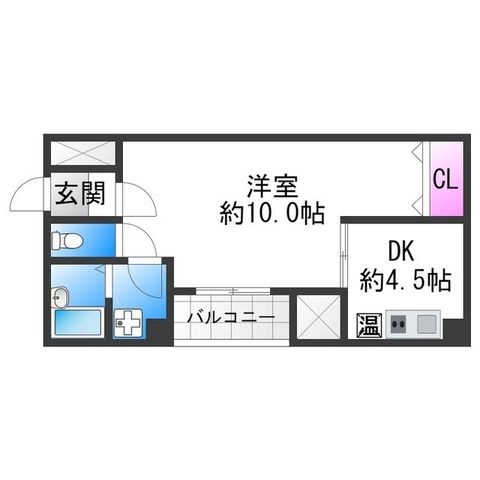 拡大写真:ガーデンコート山之内 2階206の間取り