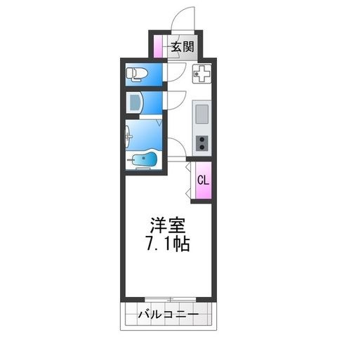 拡大写真:M-City天王寺 4階402の間取り