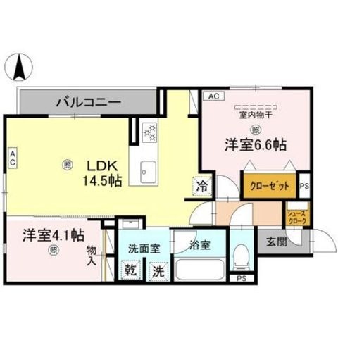 拡大写真：Ｃｌａｓｈｉｓｔ加美東 2階205の間取り
