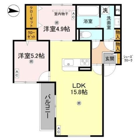 拡大写真:D-room Sumie East 3階301の間取り
