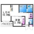 リアコート北田辺Ⅱの間取図