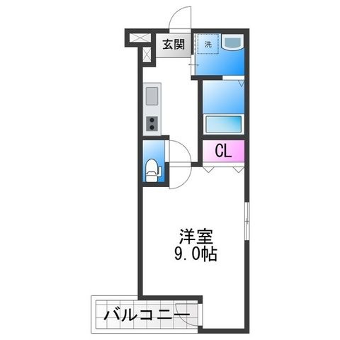 拡大写真:フジパレス松虫通WEST 3階302の間取り