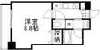 写真：月光　岡山市役所前 7階703の間取図
