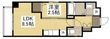 写真:月光 千日前 4階402の間取図