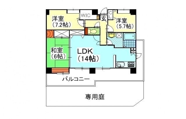 拡大写真：Y.A.F.国富マンション 1階101の間取り