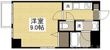 写真：月光　岡山市役所前 7階701の間取図
