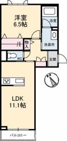 拡大写真：ブエナビスタ 2階203の間取り