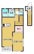 シェルメール庭瀬の間取図