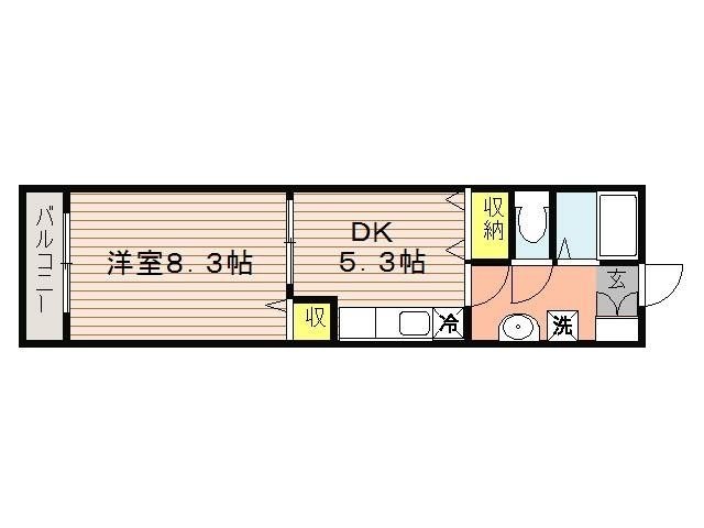 拡大写真:長町ビル(ナガマチビル) 3階305の間取り