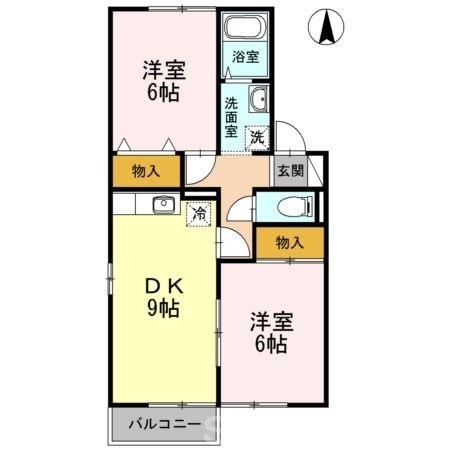 拡大写真:Freedom A棟 2階A203の間取り