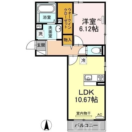 拡大写真:ローズ ド ノエル 3階303の間取り