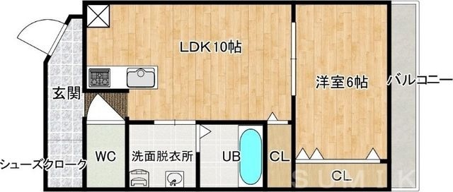 拡大写真:セゾーラ 1階102の間取り