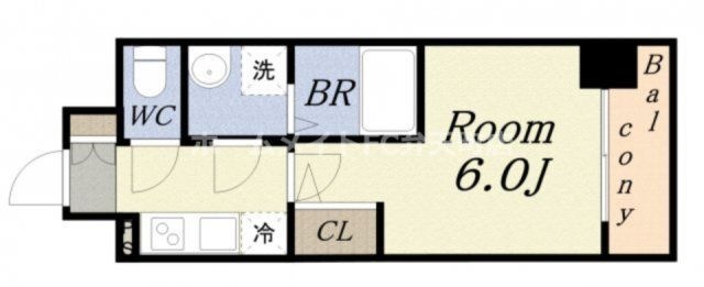 拡大写真:エスリード大阪ドームCERCA 4階403の間取り