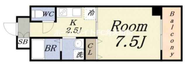 拡大写真:リバーアップ此花 1階102の間取り
