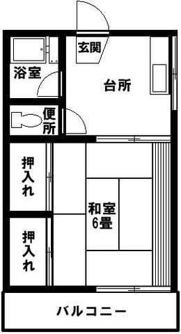 拡大写真:第二あざみ荘 2階20の間取り