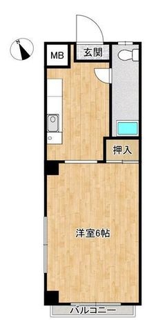 拡大写真:セーヌハイツ 2階205の間取り