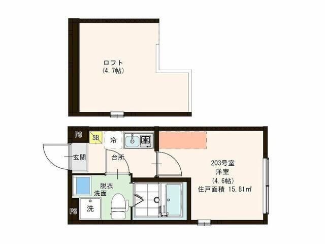 拡大写真:練馬区下石神井2丁目 2階203の間取り