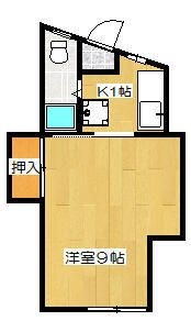 拡大写真:新宿区高田馬場4丁目 3階303の間取り