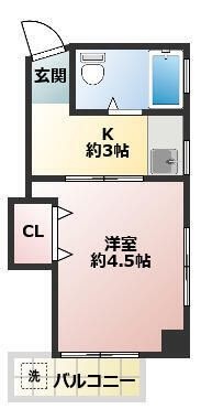 拡大写真：石井マンションＢ 1階102の間取り