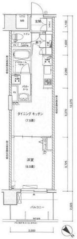 拡大写真:横浜市港北区新横浜3丁目 3階325の間取り