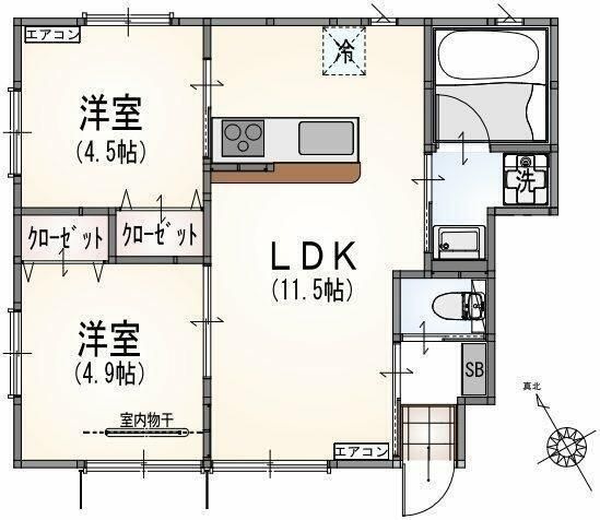 拡大写真:川崎市多摩区中野島4丁目 1階101の間取り