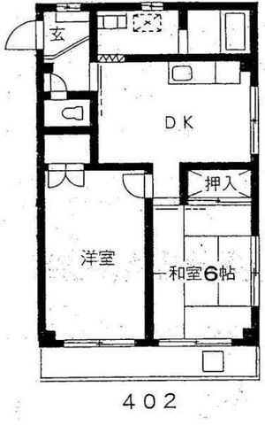 拡大写真:大田区大森南3丁目 4階402の間取り