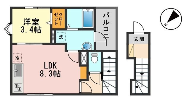 拡大写真:リーブルファイン新小岩 2階201の間取り