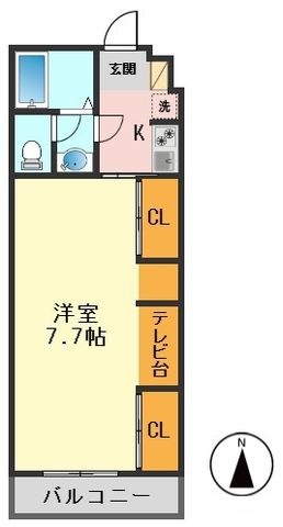 拡大写真：アセット一之江　 2階203の間取り