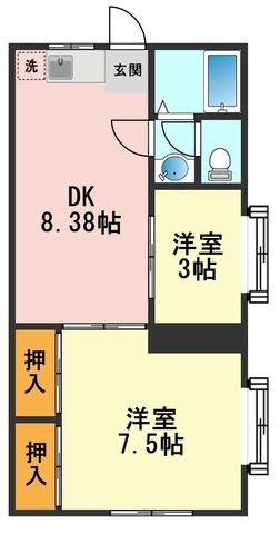 拡大写真:松江ロイヤルハイツ 4階403の間取り