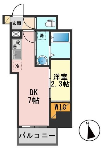 拡大写真:プロスタイルウェルス新小岩 5階502の間取り