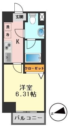 拡大写真:リライア東京イーストレジテンス 2階207の間取り