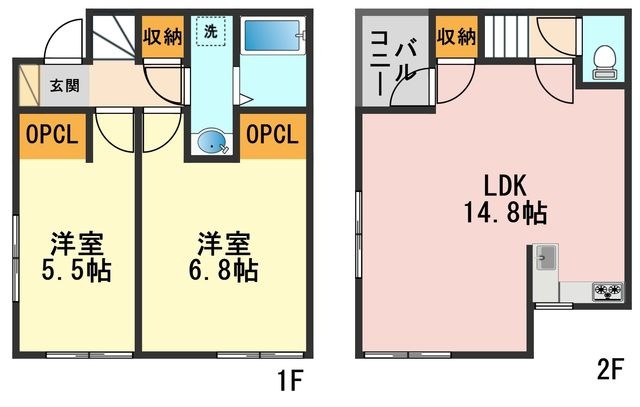 拡大写真:結ラフィネ 1階102の間取り