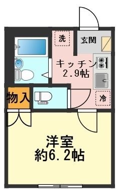 拡大写真:ソルフルール 2階202の間取り