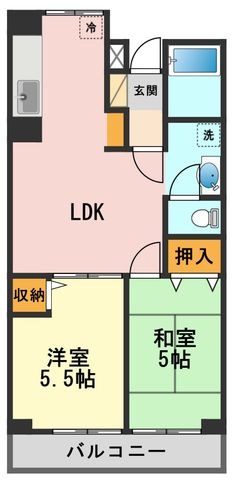 拡大写真:マンション池田 4階403の間取り
