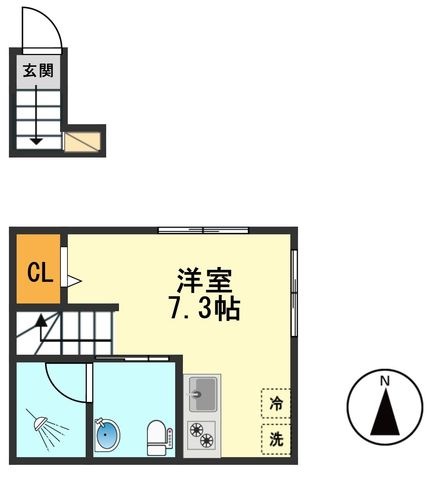 拡大写真：ブライトハウス亀有　 2階201の間取り