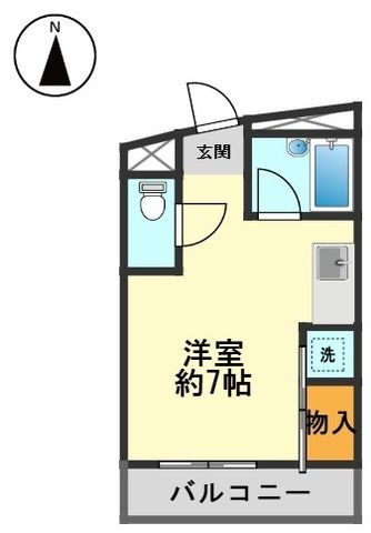 拡大写真:WEST1 2階202の間取り