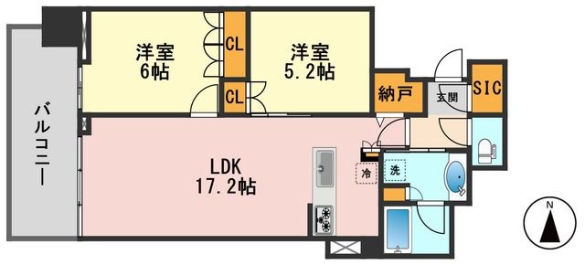 拡大写真:プラウドタワー小岩ファースト 8階818の間取り