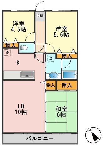 拡大写真:江戸川区江戸川3丁目 5階505の間取り