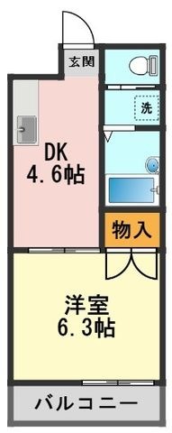 拡大写真:カーサミワ 3階303の間取り