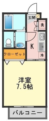 拡大写真:セゾンアムール 1階102の間取り