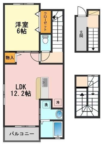 拡大写真:江戸川区篠崎町1丁目 3階302の間取り