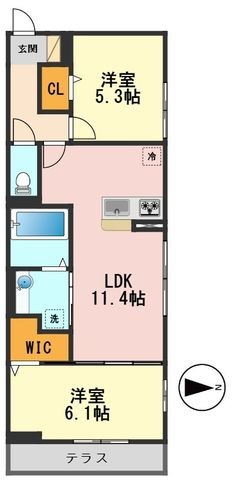 拡大写真:佐倉道 1階103の間取り