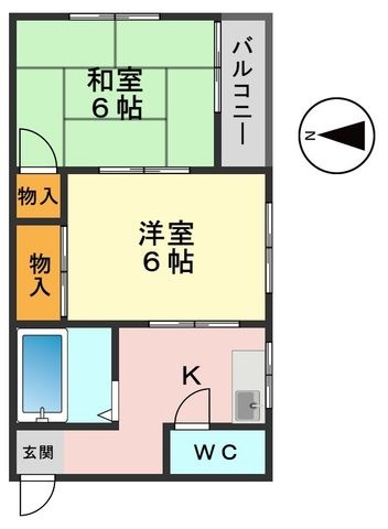 拡大写真:サンコーポ 2階201の間取り