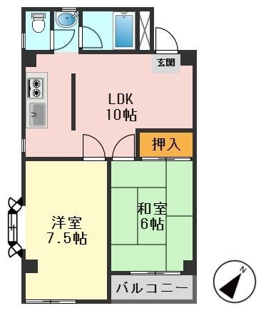 拡大写真:シティレジデンス 3階306の間取り