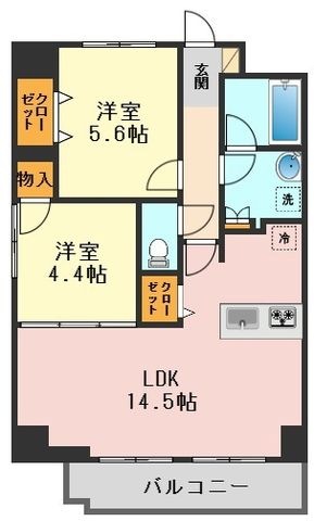 拡大写真:クオーレプロバンス篠崎 7階701の間取り