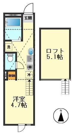 拡大写真:サンハイツ江戸川 1階101の間取り