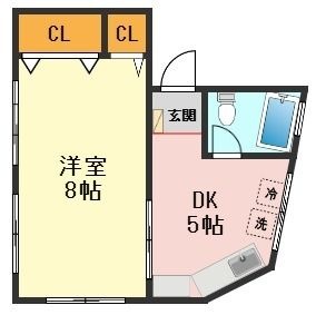 拡大写真:サンケイビル 4階403の間取り